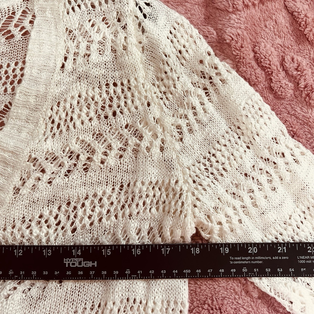 Cloud Chaser Boho Chic Loose Knit Cardigan Shawl Cover Up Crochet Open Knit L - Picture 11 of 12